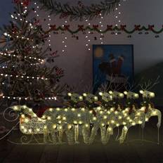 Metal Christmas Lamps vidaXL Gold, 140 Reindeer & Sleigh Christmas Lamp