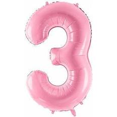 PartyDeco Isot Numerofoliopallot Vaaleanpunaiset 86cm-3