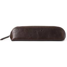 Brown Pencil Case Leather Pencil Case Dark Brown