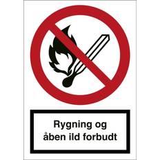 Ox-On Forbudsskilt Rygning åben ild forbudt Plast