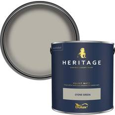 Green Paint Dulux Heritage Matt Emulsion Stone Wall Paint Green 2.5L