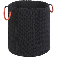 Verre Boîtes et Paniers Beliani Natural Cotton Storage Black Mannar Basket