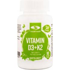 Vitaminer & mineraler d vitaminer vegan Healthwell Vitamin D3+K2 Vegan, 90 kapsler 90 stk