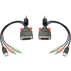 Dvi switch Lindy Switch KVM DVI USB audio 2 ports Commutateur écranclaviersouris/audio/USB Noir