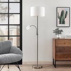 Lindby Inomhusbelysning Lindby Jaileen White/Nickel Golvlampa 170cm