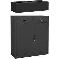 Vasi da Giardino vidaXL Armadio Ufficio Con Fioriera Antracite 90x40x125 cm In Acciaio