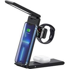 Usams US-CD181 3-in-1 Foldable Wireless Charging Station Lamp Black