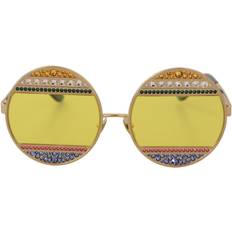 Dolce & Gabbana Dam Solglasögon Dolce & Gabbana WoMens Gold Oval Metal Crystals Shades