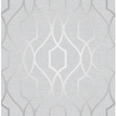 Sublime Apex Trellis Stone Silver Wallpaper wilko