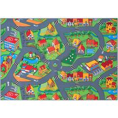 Tæppe 140 x 200 Rebel Roads Little Village Car Children's Mat 140x200cm