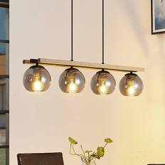Lindby Svarta Pendellampor Lindby Philika Smoke/Wood/Black Pendellampa