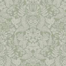 Holden Woodland Stitch Sage Wallpaper wilko