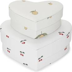 Konges Sløjd Opbevaringsbokse Børneværelse Konges Sløjd opbevaringsæsker sæt. m 2 stk. Heart Cherry/Lemon