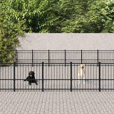 vidaXL Dog Kennel Steel 52.69 mÂ² - Black