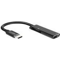 SBS USB C-kontakt adapter USB-C-kontakt Hane, USB-C-port metallkontakter, lång tygkabel