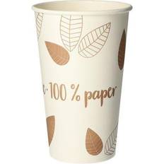 Papstar Vaso desechable Zero 400ml, 9x13.9 cm ØxAt) blanco crema 50 pz. Paquete