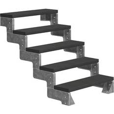 Grå Outdoor Stairs Dolle Gardentop Trimax 100cm 5S utan räcke antracit