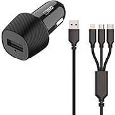 USB Billader Multikabel (Lightning/MicroUSB/USB-C)