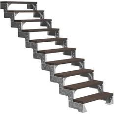 Outdoor Stairs Dolle Gardentop Trimax 100cm 10S utan räcke mörkbrun