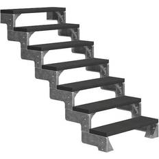 Grå Outdoor Stairs Dolle Gardentop Trimax 100cm 7S utan räcke antracit