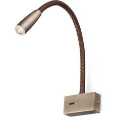 Bronce Apliques de pared FARO BARCELONA Lead Lector Piel/bronce Led 3w 3000k Aplique de pared