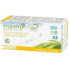 Assorbenti interni Masmi NATURAL COTTON Ekologiska tamponger Classic + applikator, 16 stycken