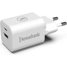 Kreafunk Batterier & Opladere Kreafunk aDAPT Väggladdare USB-C USB A Vit