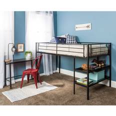 Twin bed with desk Walker Edison Twin Metal Loft Bed with Desk