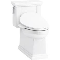 Elongated bidet toilet seat Kohler Tresham 1-piece 1.28 GPF Single Flush Elongated Toilet with C3-230 Electric Bidet Toilet Seat in White