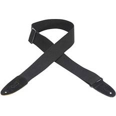 Musical Accessories Levys MC8-BLK 2 inch Cotton Guitar Strap with Suede Ends, Black