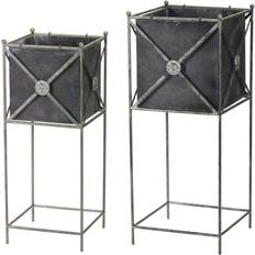 Melrose Black Planter with Stand Black