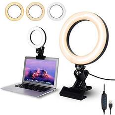 3 monitor mount Video Conference Lighting,6.3" Selfie Ring Light with Clamp Mount for Video Conferencing,Webcam Light with 3 Light Modes&10 Level Dimmable for Laptop/PC Monitor/Desk/Bed/Office/Makeup/YouTube/TIK Tok