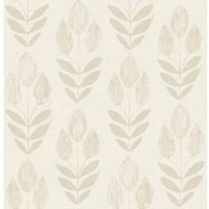 Wallpapers Nuwallpaper Cream Folk Tulip Peel & Stick Wallpaper