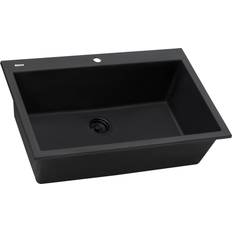 Kitchen Sinks Ruvati EpiGranite RVG1030BK 30 Drop-in Topmount Granite Bowl