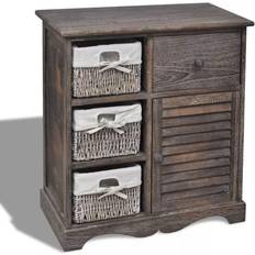 vidaXL Wooden with Baskets Brown Storage Cabinet 60x63cm