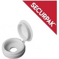 Securpak Fold Over Screw Caps Pack 30 White SP10540