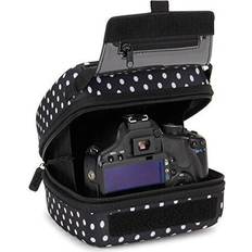  Hard Shell DSLR Camera Case (Polka Dot) with Molded EVA Protection, Quick Access Opening, Padded Interior and Rubber Coated Handle-Compatible with Nikon, Canon, Pentax, Olympus and More