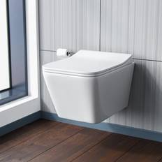 Nes Home Inton Rimless Wall Hung Toilet Pan Soft Close Toilet Seat