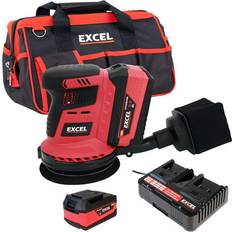 Excel 125mm Rotary Sander with 2 Charger Bag:18V