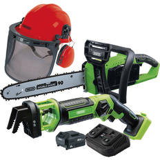 Herramientas Eléctricas de Jardín Draper 99763 D20 Cordless Garden Saw Kit with Forestry Helmet