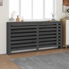 vidaXL Cache-radiateur Gris 169x19x84 cm Bois Massif De Pin Grey