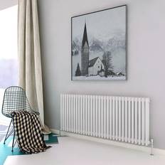 White Water Radiators 600x1460mm White Vertical/Horizontal Designer Radiator??Oval 3 Column Heating Rads