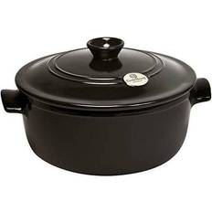 Gryde 4 liter Emile Henry Keramisk Gryde 26 cm 4 l Charcoal med låg