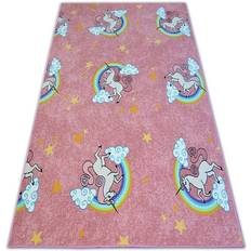 Fitted carpet for kids unicorn pink pink 150x400