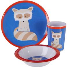 Baby Dinnerware Premier Housewares Maison Mimo 3-Piece Ralph Raccoon Kids Dinner Set Multi-Coloured