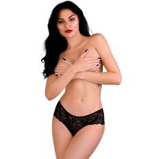 Daring Intimates Ella Crotchless Cheeky Panty Black L/XL