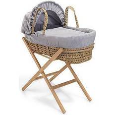 Bassinetts Clair De Lune Waffle Grey Palm & Natural Folding Stand