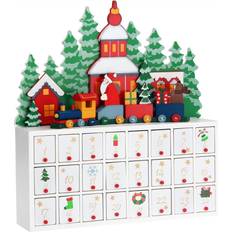 Calendriers de l'Avent Spielwerk Advent Calendar Christmas Landscape Wood Reusable