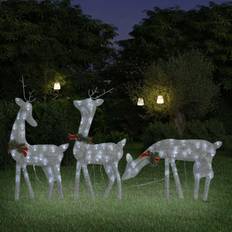 Argento Lampade Natalizie vidaXL Famiglia Reindeer Family Pre-Lit Xmas Lighting Silver Cold White Mesh Lampada Natalizia