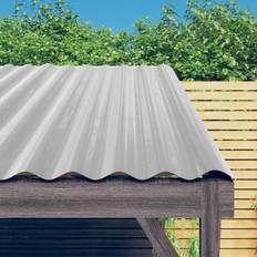 Pladematerialer vidaXL Tagplader 12 Stk 80x36 Cm Pulverlakeret Stål Sølvfarvet